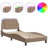 Cadre de lit avec LED sans matelas cappuccino 90x200 cm 