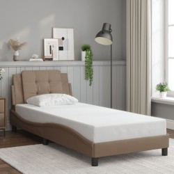 Cadre de lit avec LED sans matelas cappuccino 90x200 cm 
