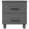 Table de chevet HAMAR Gris foncé 40x35x44,5 cm Bois pin massif 