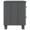Table de chevet HAMAR Gris foncé 40x35x44,5 cm Bois pin massif 
