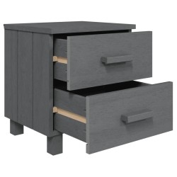 Table de chevet HAMAR Gris foncé 40x35x44,5 cm Bois pin massif 