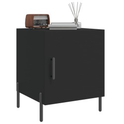Table de chevet noir 40x40x50 cm bois d’ingénierie 