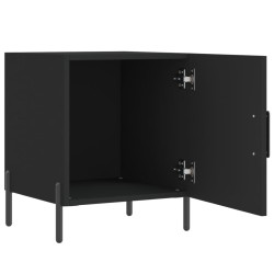 Table de chevet noir 40x40x50 cm bois d’ingénierie 