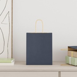 Sacs en papier 250 pcs avec poignées bleu 18x8x22 cm 
