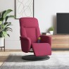 Fauteuil de massage inclinable avec repose-pied rouge bordeaux 