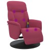 Fauteuil de massage inclinable avec repose-pied rouge bordeaux 