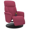 Fauteuil de massage inclinable avec repose-pied rouge bordeaux 