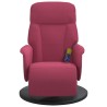 Fauteuil de massage inclinable avec repose-pied rouge bordeaux 