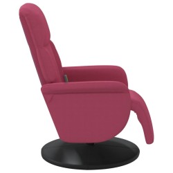 Fauteuil de massage inclinable avec repose-pied rouge bordeaux 