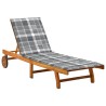 Chaise longue de jardin avec coussin Bois d'acacia solide 