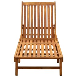 Chaise longue de jardin avec coussin Bois d'acacia solide 