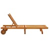 Chaise longue de jardin avec coussin Bois d'acacia solide 
