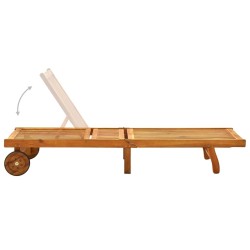 Chaise longue de jardin avec coussin Bois d'acacia solide 