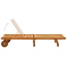 Chaise longue de jardin avec coussin Bois d'acacia solide 