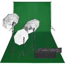 Kit de studio photo avec éclairage et toile de fond 