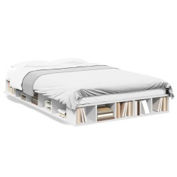 Cadre de lit sans matelas blanc 135x190 cm 