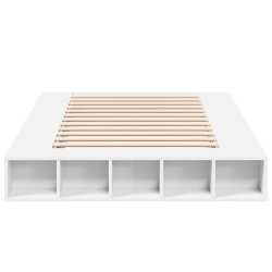 Cadre de lit sans matelas blanc 135x190 cm 