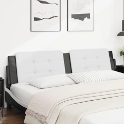 Coussin de tête de lit noir et blanc 200 cm similicuir 