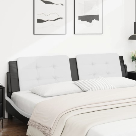Coussin de tête de lit noir et blanc 200 cm similicuir 