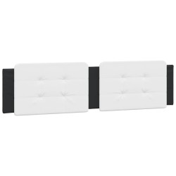 Coussin de tête de lit noir et blanc 200 cm similicuir 