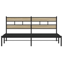Cadre de lit en métal sans matelas chêne sonoma 183x213 cm 