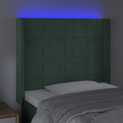 Tête de lit à LED Vert foncé 103x16x118/128 cm Velours 