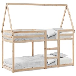 Lit superposé sans matelas 80x200 cm bois de pin massif 