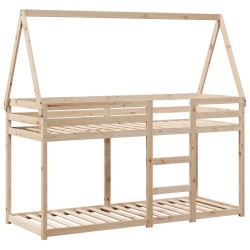 Lit superposé sans matelas 80x200 cm bois de pin massif 
