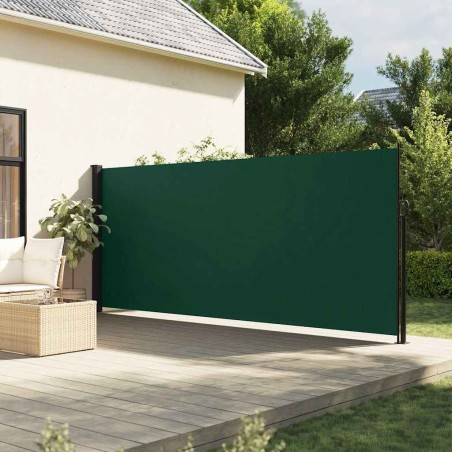 Auvent latéral rétractable vert foncé 180x500 cm 