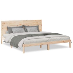 Cadre de lit extra long sans matelas 200x220 cm bois massif 