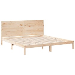 Cadre de lit extra long sans matelas 200x220 cm bois massif 