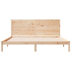 Cadre de lit extra long sans matelas 200x220 cm bois massif 