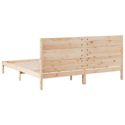 Cadre de lit extra long sans matelas 200x220 cm bois massif 