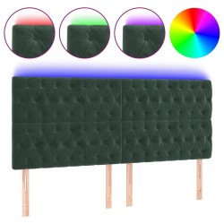 Tête de lit à LED Vert foncé 200x7x118/128 cm Velours 