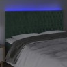 Tête de lit à LED Vert foncé 200x7x118/128 cm Velours 