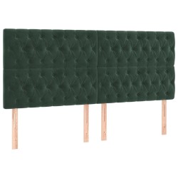 Tête de lit à LED Vert foncé 200x7x118/128 cm Velours 