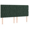 Tête de lit à LED Vert foncé 200x7x118/128 cm Velours 