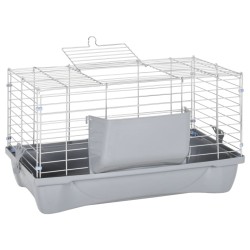 Cage pour petits animaux gris 58x32x31 cm PP et métal 