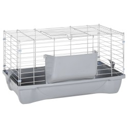 Cage pour petits animaux gris 58x32x31 cm PP et métal 