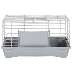Cage pour petits animaux gris 58x32x31 cm PP et métal 