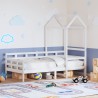 Lit de jour avec toit sans matelas blanc 90x190 cm bois massif 