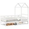 Lit de jour avec toit sans matelas blanc 90x190 cm bois massif 