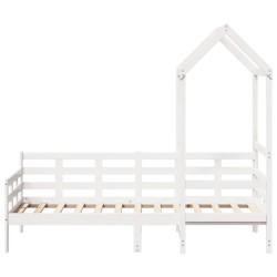 Lit de jour avec toit sans matelas blanc 90x190 cm bois massif 