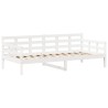 Lit de jour avec toit sans matelas blanc 90x190 cm bois massif 