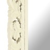 Miroir sculpté à la main Blanc 110x50cm Bois de manguier massif 
