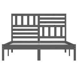 Cadre de lit sans matelas gris 150x200 cm bois de pin massif 