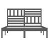 Cadre de lit sans matelas gris 150x200 cm bois de pin massif 