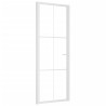 Porte intérieure 76x201,5 cm Blanc Verre ESG et aluminium 