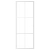 Porte intérieure 76x201,5 cm Blanc Verre ESG et aluminium 