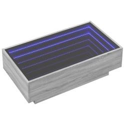 Table basse avec LED sonoma gris 90x50x30 cm bois d'ingénierie 